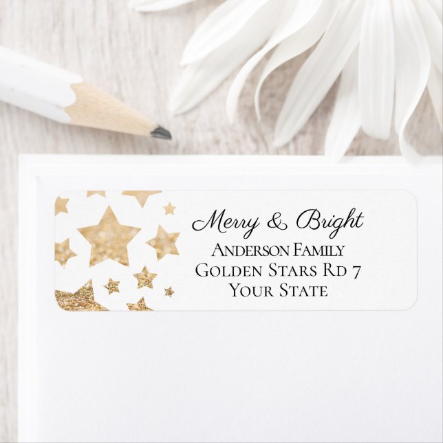 Gold sparkle Star Christmas Holiday white (Insitu)