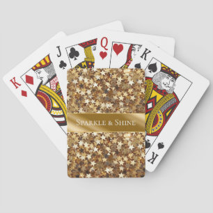 Gold Sparkle Stars Playing Cards