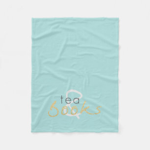 Gold Sparkle Tea and Books Fleece Blanket