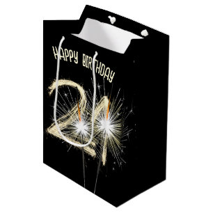 Gold Sparklers for 21st Birthday  Medium Gift Bag