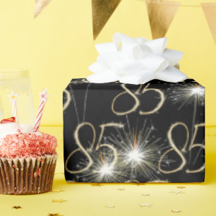 Gold Sparklers for 85th Birthday Wrapping Paper