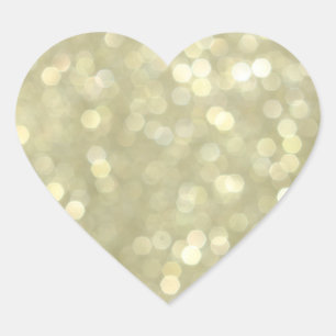 Gold Sparkles Heart Sticker