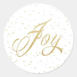 Gold Sparkles Joy Christmas Holidays Stickers
