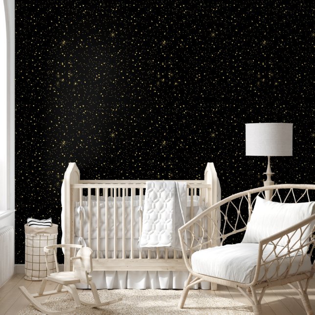 Gold Sparkles on Black Wallpaper (Kids)