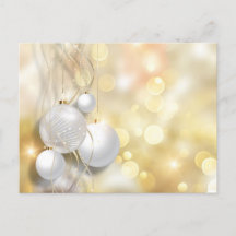 Gold Sparkling Background White Silver Ornaments
