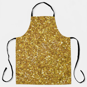 Gold sparkling glitter pattern            apron