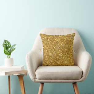 Gold sparkling glitter pattern            cushion