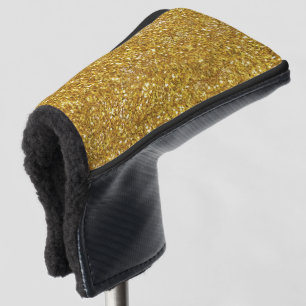 Gold sparkling glitter pattern golf head cover
