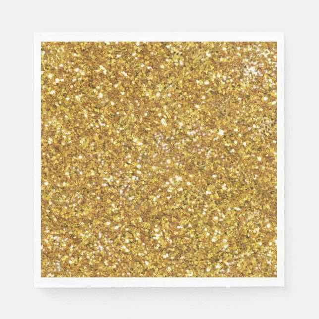 Gold sparkling glitter pattern             napkin (Front)