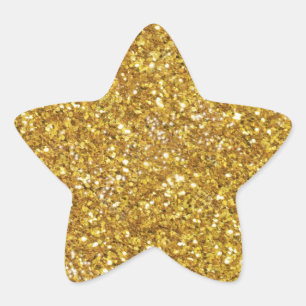 Gold sparkling glitter pattern star sticker