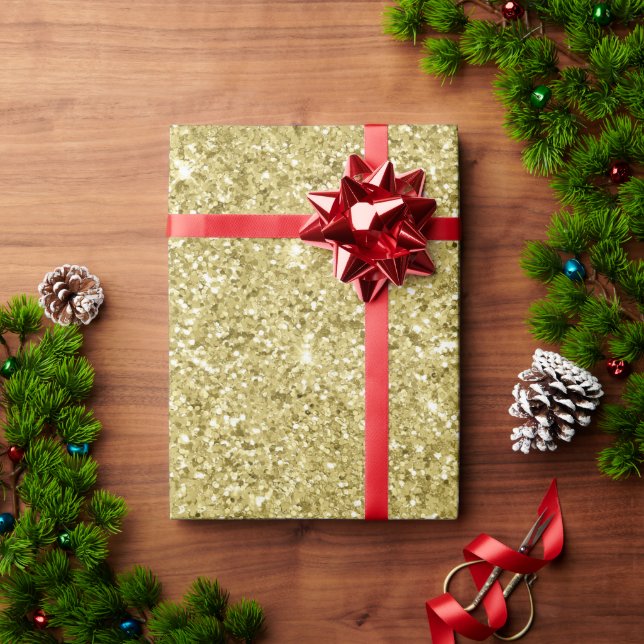 Gold Sparkling Glitter   Wrapping Paper (Holiday Gift)