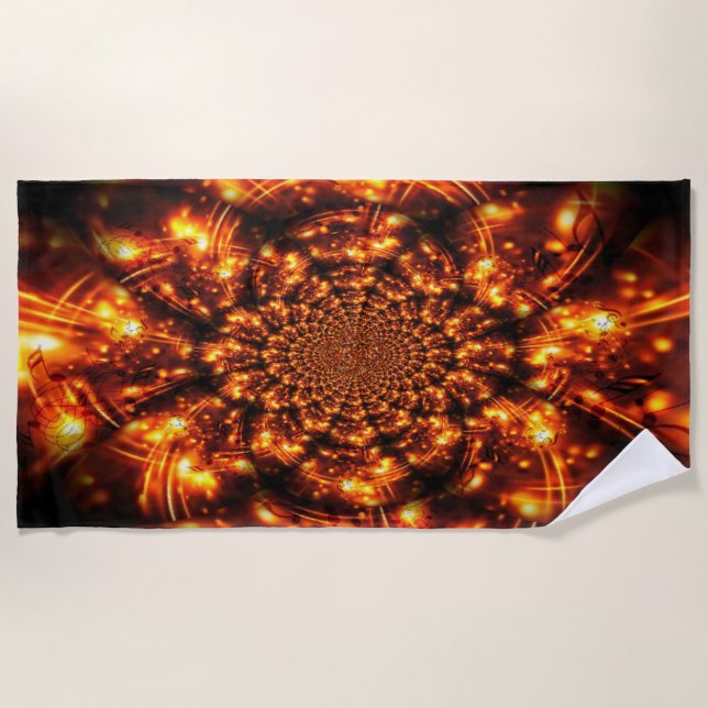 Gold Sparkling Lights Beach Towel (Front)