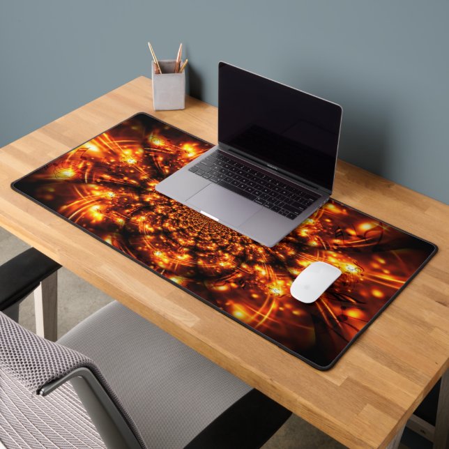 Gold Sparkling Lights Desk Mat (Office 2)