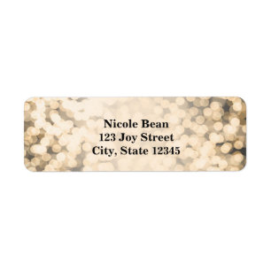 Gold Sparkling Lights Glamour Address Labels