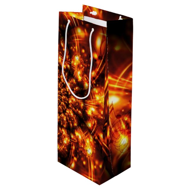 Gold Sparkling Lights Wine Gift Bag (Front Angled)