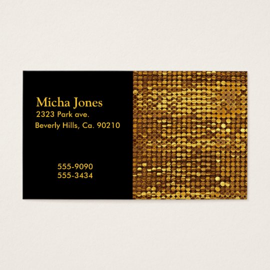 Gold Sparkling Sequin Look Business Card