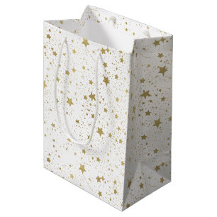 Gold Sparkling Stars Medium Gift Bag