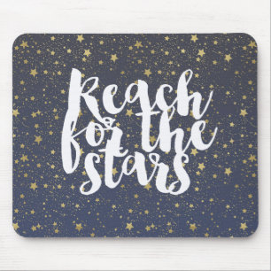 Gold Sparkling Stars Mouse Mat