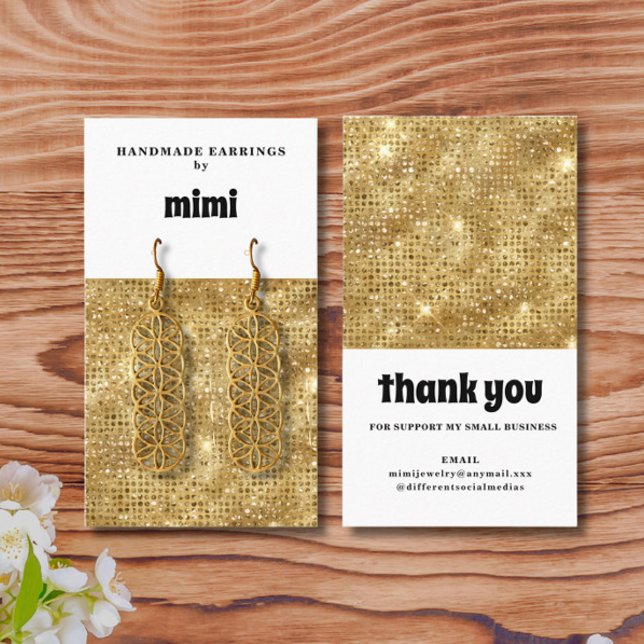 Gold Sparks Earring Display  Business Card (Creator Uploaded)