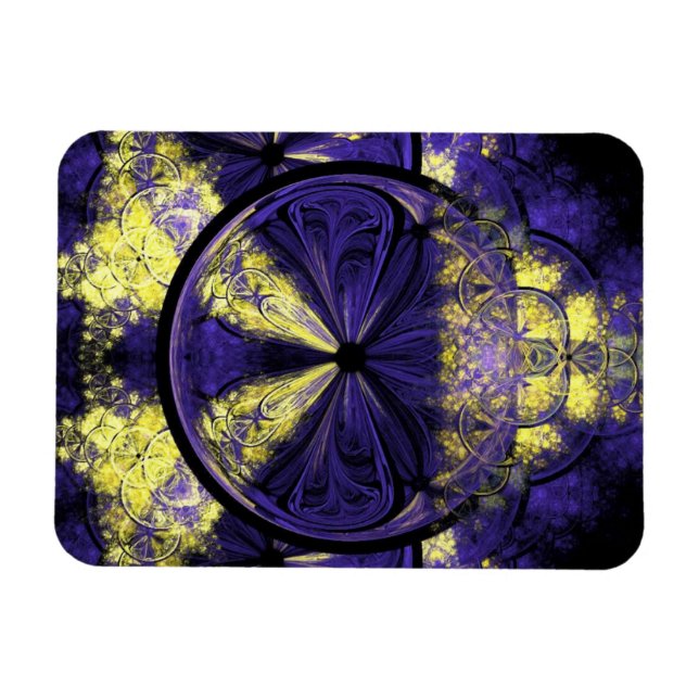 Gold Sparks on Dark Purple Magnet (Horizontal)