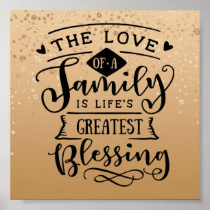 Gold Speckled Inspirational Family Quote Poster