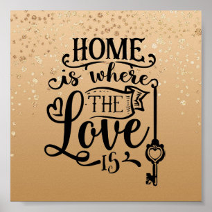 Gold Speckled Inspirational Family Quote Poster