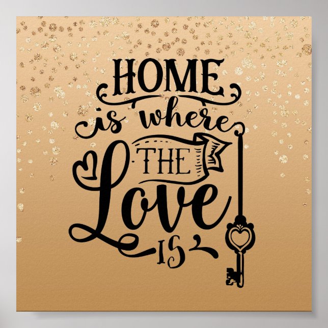 Gold Speckled Inspirational Family Quote Poster (Front)