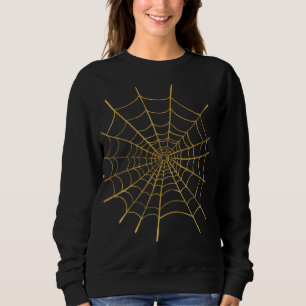 Gold Spider Web Halloween Sweatshirt