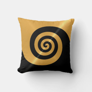 Gold Spiral Pattern Shiny Steel Metal Cushion