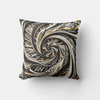 Gold Spiral Staircase Throw Pillow