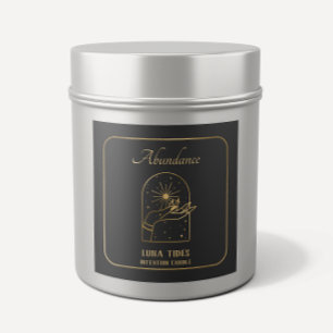 Gold Spiritual Abundance Intention Candle Label