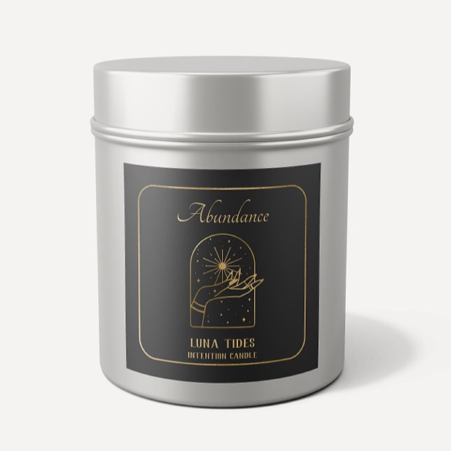 Gold Spiritual Abundance Intention Candle Label (Creator Uploaded)