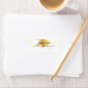Gold Splash Handwritten Script Name Professional Label