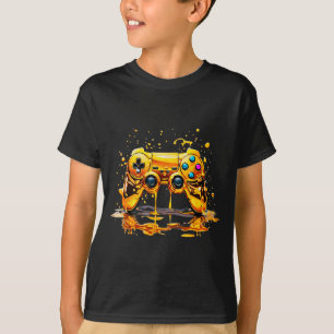 Gold Splash Video Game Controller Golden Gamer Gam T-Shirt