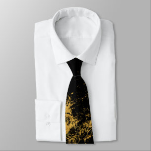 Gold Splashed Black Tie