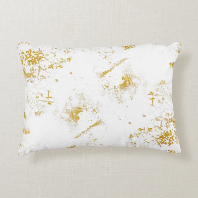 Gold splashes Texture. Brush stroke design element Decorative Cushion (Front)