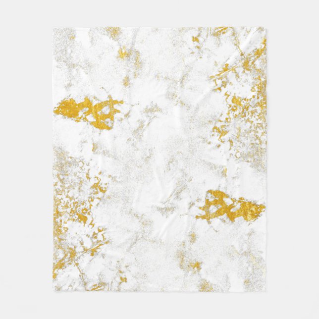 Gold splashes Texture. Brush stroke design element Fleece Blanket (Front)