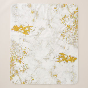 Gold splashes Texture. Brush stroke design element Sherpa Blanket
