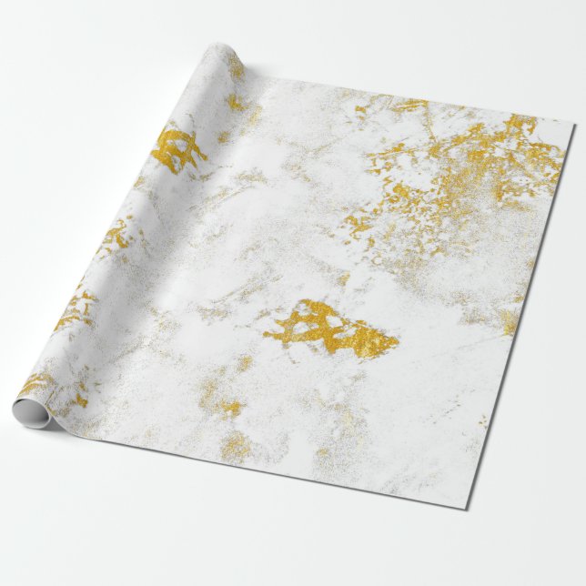 Gold splashes Texture. Brush stroke design element Wrapping Paper (Unrolled)