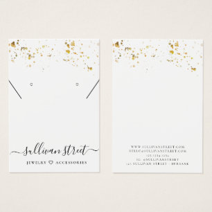 Gold Splatter Earrings Necklace Display Card