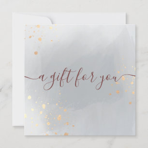 Gold Splatter Grey Watercolor Gift Certificate