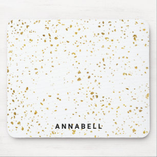 Gold splatter, modern, salon Mousepad