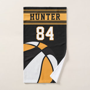 Gold Sport 🏀 Basketball   DIY Text Hand Towel