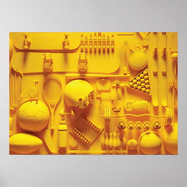 Gold Sports Equipment - Abstract Art - Poster (Front)