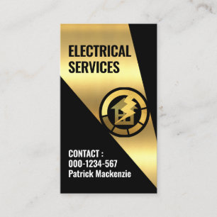Gold Spotlight On Home Electrical Business Card