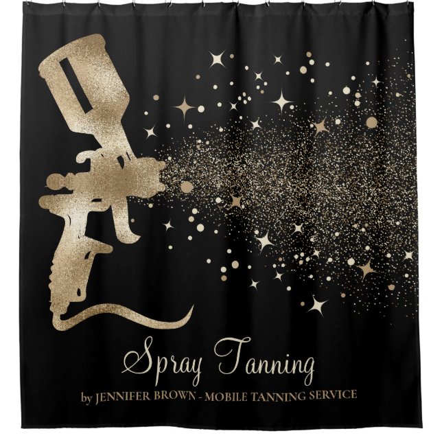 Gold Spray Bronze Spray Tan Shower Curtain (Front)