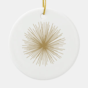 Gold Sputnik Starburst Ceramic Tree Decoration