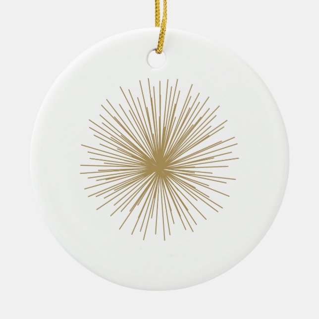 Gold Sputnik Starburst Ceramic Tree Decoration (Front)