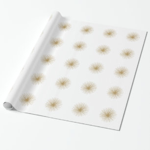 Gold Sputnik Starburst Wrapping Paper