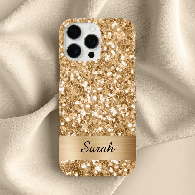 Gold Square Glitter Shimmer Strip Foil Case-Mate iPhone Case (Gold Square Glitter Shimmer Strip Foil Case-Mate iPhone Case)
